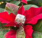 Stainless Steel Pink Cubic Zirconia Cuff Adjustable Ring 