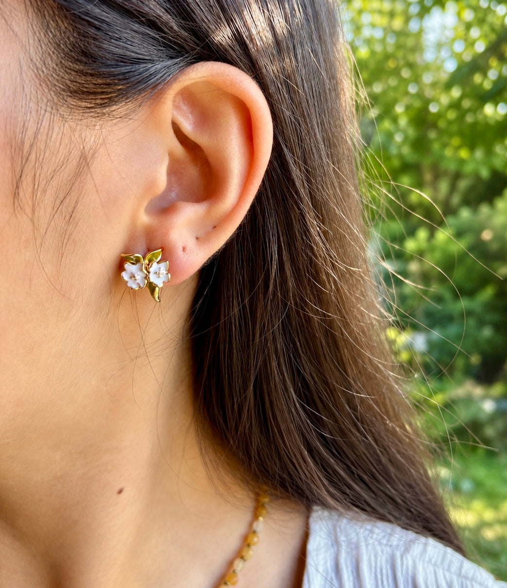 14ct Gold Plated Blossom Whisper Stud Earrings