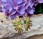 18ct Gold Plated Agate Fan Earrings