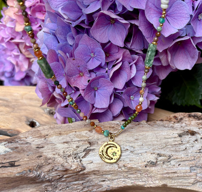 18ct Gold Plated African Turquoise Beads Necklace