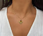 18ct Gold Plated Tiger's Eye Feather Pendant Necklace