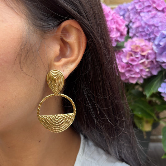 18ct Gold Plated Rope Textured Hoop