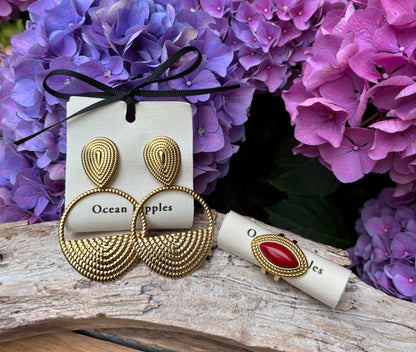 18ct Gold Plated Rope Textured Hoop