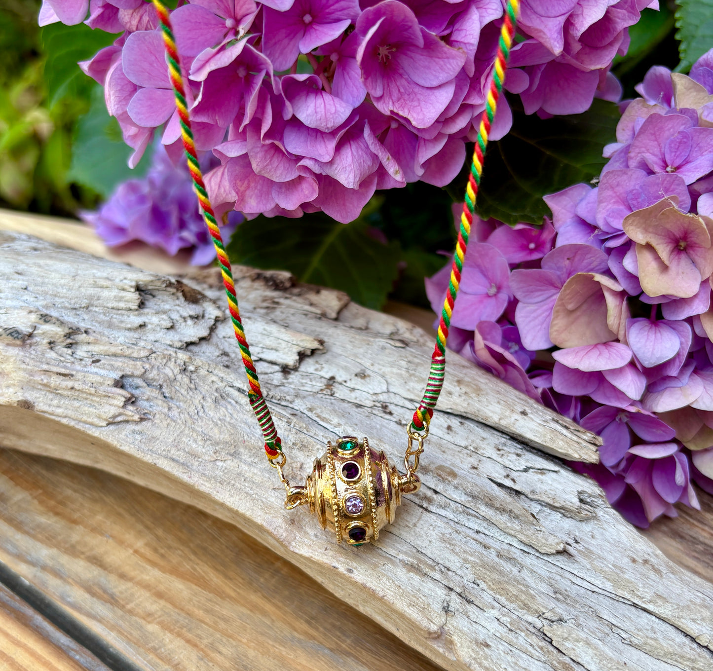 18ct Gold Plated Talisman Ball Pendant Necklace 