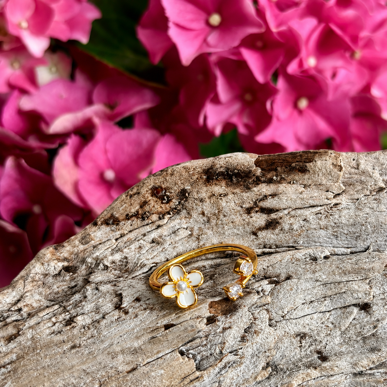 14ct Gold Plated Golden Bloom Open Ring