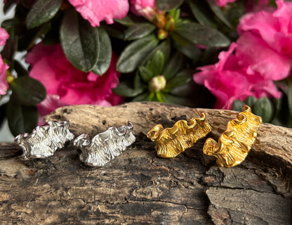18ct Gold Plated Seaweed Earrings - Available in Silver