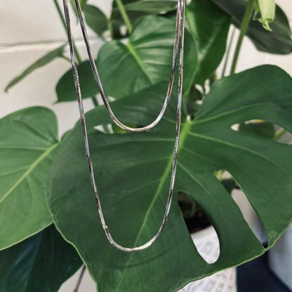 18ct Gold Plated Long Snake Chain Necklace - Available In Silver