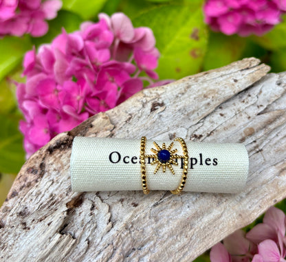 18ct Gold Plated Natural Stone Star Ring