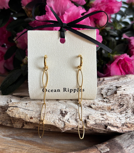18ct Gold Plated Paper Chain Earrings