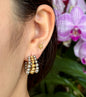 18ct Gold Plated Two-Tone Beaded Hoop Earrings