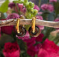 18ct Gold Plated Tiger's Eye Doughnut Hoop Earrings