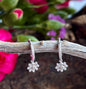 925 Sterling Silver Star Burst Drop Huggie Earrings 